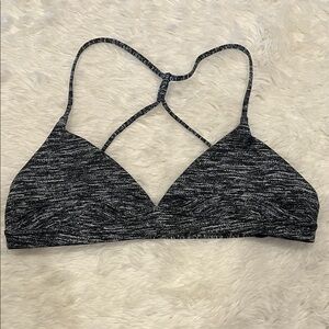 Women's Black and Gray Strappy Bralette